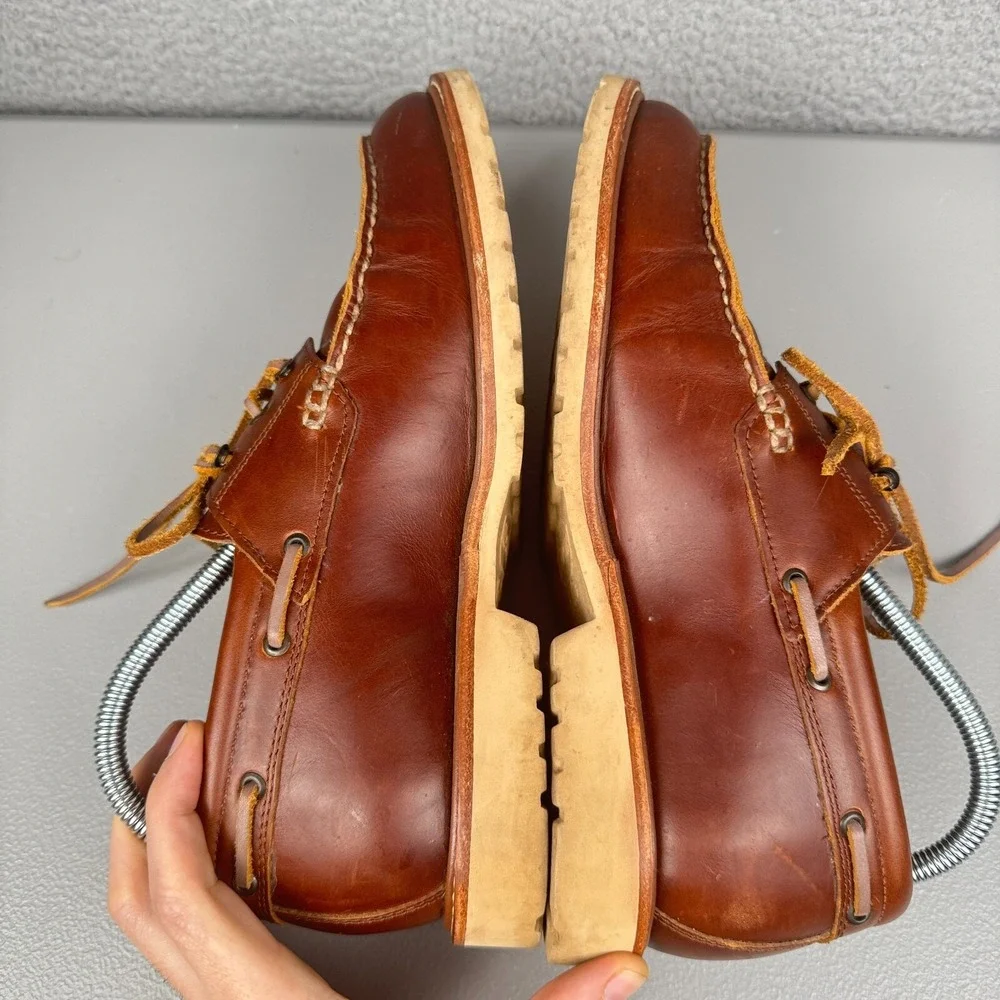 Rhodes Footwear Boat Shoes Mens 8‎ Brown Leather Tahoe Moccasins Huckberry $175